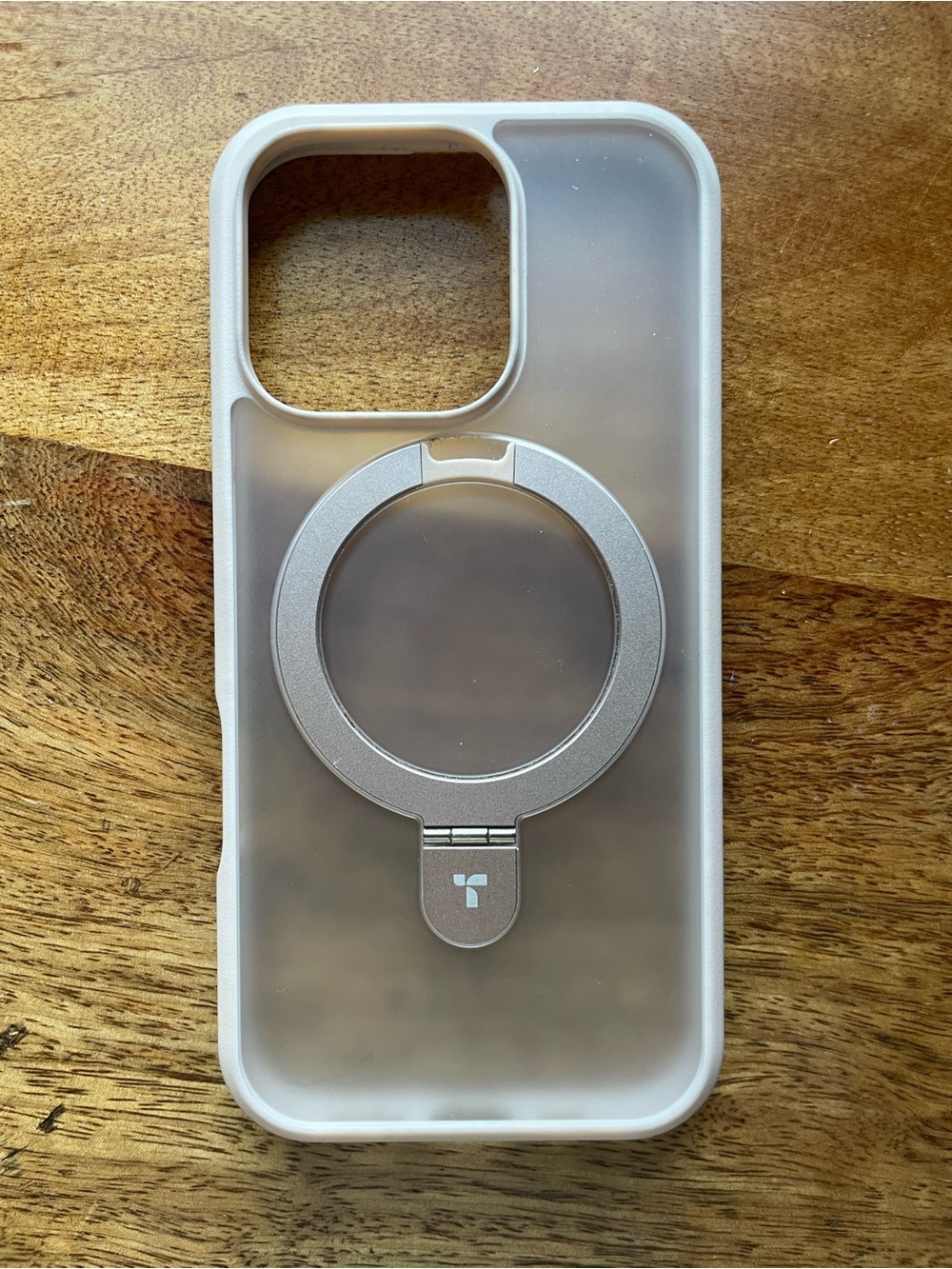 Torras Clear IPhone 13 Pro Case Desert Titanium Rose Gold Ring Stand